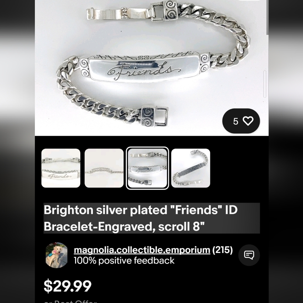 Vintage Brighton Friends Gently Pre-loved ID Bracelet - Picture 6 of 7